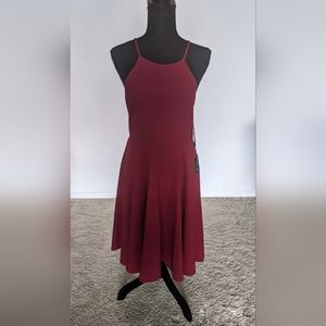 NWT Lulu's Wine Red Halter Midi Dress, size medium